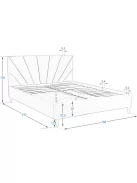 BeComfort világosszürke plüss kétszemélyes ágykeret ágyráccsal 160 x 200 cm AK-01-BG