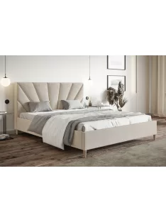   BeComfort világosszürke plüss kétszemélyes ágykeret ágyráccsal 180 x 200 cm AK-02-BG
