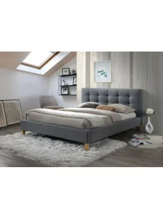   BeComfort szürke szövet kétszemélyes ágykeret ágyráccsal 180 x 200 cm AK-02-G