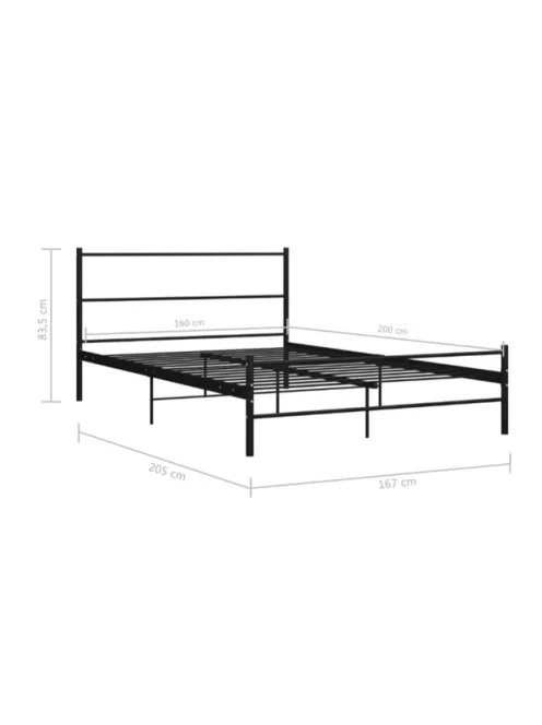 BeComfort AK1-160 fekete kétszemélyes ágykeret 160x200 cm