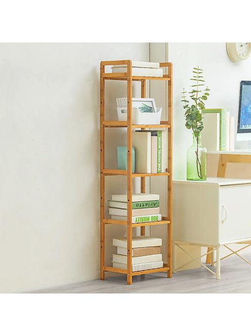 Bambusz polc fürdőszobába konyhába 5 szintes 128x25x35cm BAM04-128