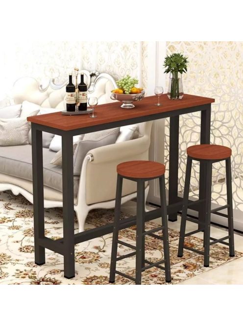 Bárszett 3 részes 1 asztal 2 db bárszékkel barna BD01-BROWN