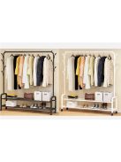 Ruhaállvány cipőtartóval kerekekkel 155 x 34 x 150 cm CR002-150