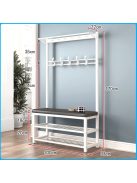 Cipőtartó kényelmes üléssel és akasztóval CR004-100 170 x 33 x 100 cm