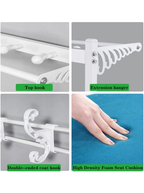 Cipőtartó kényelmes üléssel és akasztóval CR004-60 170 x 33 x 60 cm