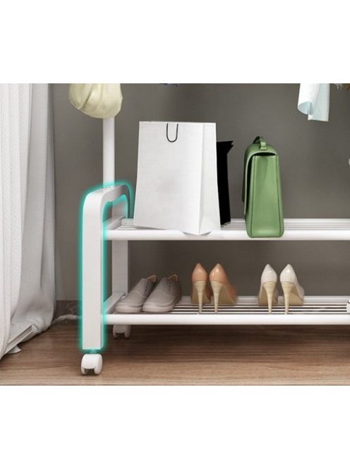 Ruhaállvány cipőtartóval kerekekkel 155 x 34 x 150 cm CR005-150