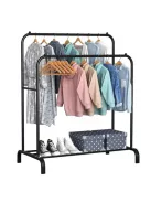 Ruhaállvány cipőtartóval 120x58x154cm fekete CR010-125