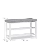 Cipősszekrény 80 x 33 x 50 cm fehér CS06-80