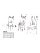 Étkezőasztal szett 4 db székkel szürke BC FUR-101-160S