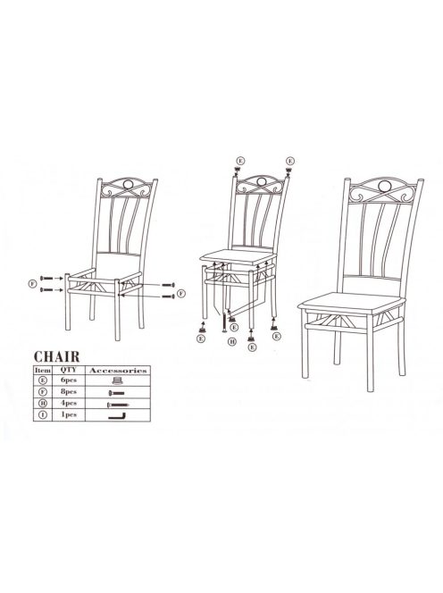 Étkezőasztal szett 4 db székkel szürke BC FUR-101-160S