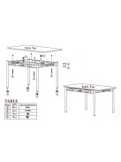 Étkezőasztal szett 4 db székkel szürke BC FUR-101-160S