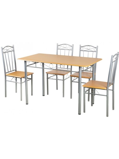 Étkezőasztal szett 4 db székkel bükk BC FUR-101-1LS