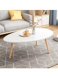 Ovális dohányzóasztal 100x50x42 cm fehér FUR-1313-1