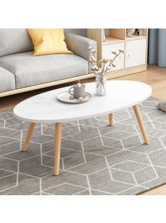 Ovális dohányzóasztal 120x60x42 cm fehér FUR-1314-1
