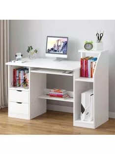 Polcos íróasztal 120x50x92cm fehér FUR-1605-White
