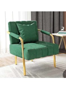   BeComfort bársony hatású fotel zöld 55x58x72cm FUR-1654-1