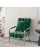 BeComfort bársony hatású fotel zöld 55x58x72cm FUR-1654-1