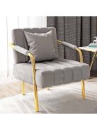 BeComfort bársony hatású fotel szürke 55x58x72cm FUR-1655-1
