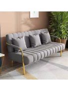 BeComfort 3 személyes bársony hatású fotel szürke 170x58x72cm FUR-1655-2