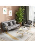 BeComfort 3 személyes bársony hatású fotel szürke 170x58x72cm FUR-1655-2