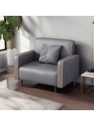 BeComfort kényelmes skandináv stílusú textilbőr szürke fotel 75x62x75cm FUR-1656-1