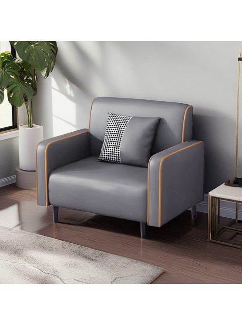 BeComfort kényelmes skandináv stílusú textilbőr szürke fotel 75x62x75cm FUR-1656-1