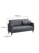 BeComfort 3 személyes kényelmes skandináv stílusú textilbőr szürke kanapé 180x63x78cm FUR-1656-2