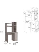 Polcos íróasztal tárolóval 98,5x45,3x162,5cm barna FUR1233-2