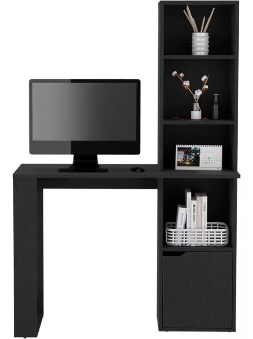 Polcos íróasztal tárolóval 98,5x45x148cm fekete FUR1234-2