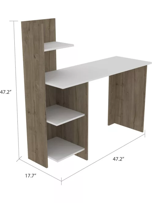 Polcos íróasztal 120x73,5x150cm barna FUR1240-1