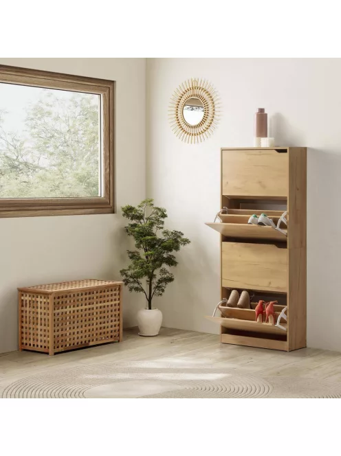 Cipősszekrény 63x24x150cm barna FUR1347-1
