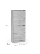Cipősszekrény 63x24x150cm barna FUR1347-1