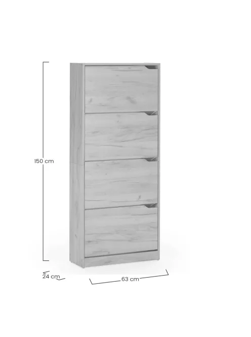 Cipősszekrény 63x24x150cm barna FUR1347-1