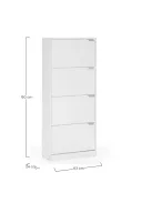 Cipősszekrény 63x24x150cm fehér FUR1347-2