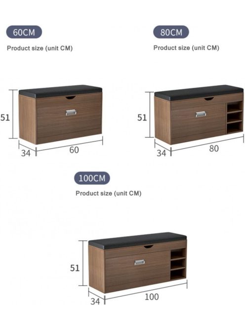 Cipősszekrény 100 x 34 x 50 cm BC FUR1617-3