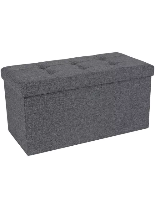 Tárolópad kényelmes üléssel 76x38x38 cm szürke BC FUR1620-1