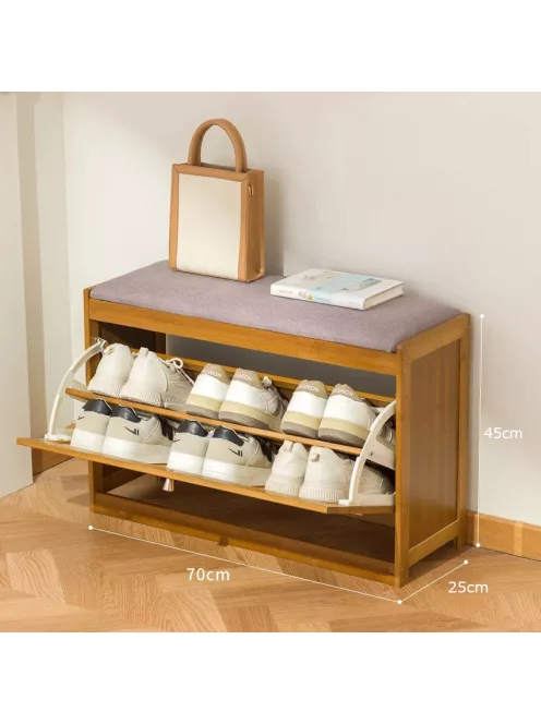 Bambusz cipőtároló 70x25x45cm BC FUR1674-2