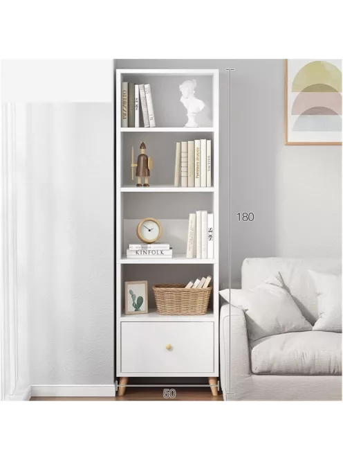 Könyvespolc 4 polcos 180x30x50cm fehér FUR1830-3