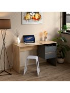 Fiókos íróasztal 125x51x75 cm barna szürke FUR1872-2