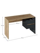 Fiókos íróasztal 125x51x75 cm barna szürke FUR1872-2