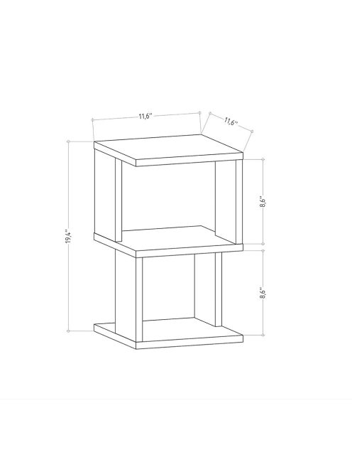 Éjjeliszekrény 29x29x49 cm barna FUR1876-1