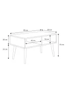 Dohányzóasztal 90x50x55cm barna FUR1881-1