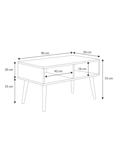 Dohányzóasztal 90x50x55cm barna FUR1881-1