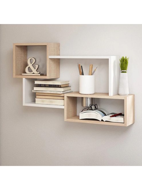 Fali polc 87x18x54cm tölgy FUR1961-1