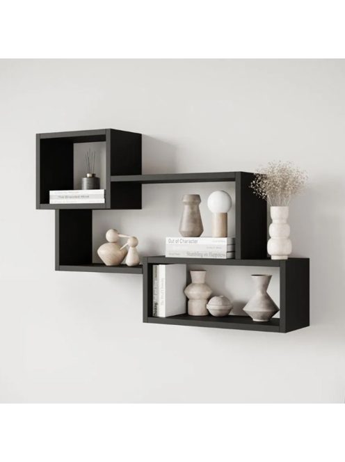 Fali polc 87x18x54cm fekete FUR1961-3