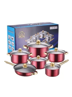 12 részes inox edénykészlet piros G11