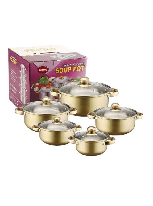 10 részes inox edénykészlet arany G27