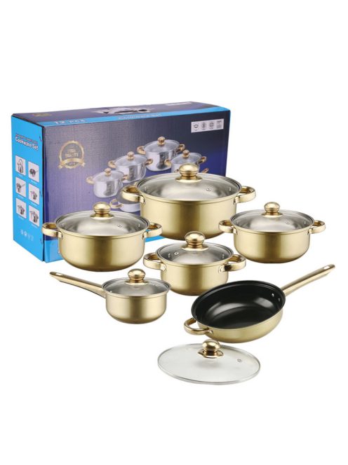 12 részes inox edénykészlet arany G28