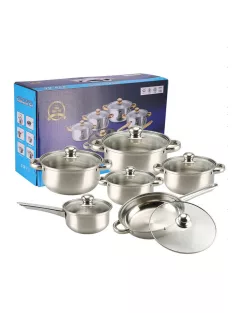 12 részes inox edénykészlet ezüst G29