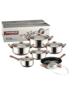 12 részes inox edénykészlet barna G30